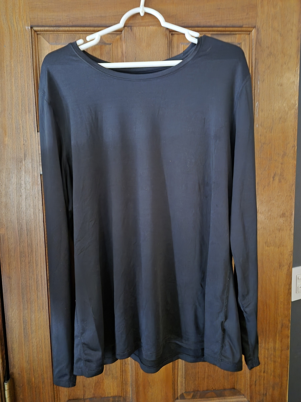 Athletic Works Black Long Sleeve Tee with White Logo
